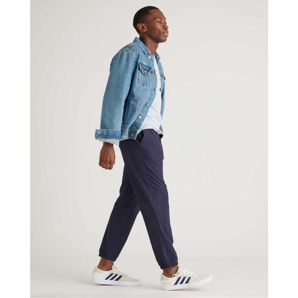 Quince Ultra-Soft Flowknit Performance Pant Heather Navy